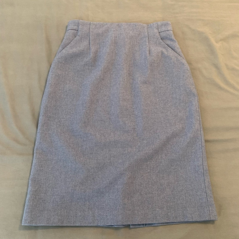 Vintage Carriage Court Skirt Womens 14 Gray Wool Pencil Knee Length Lined Career